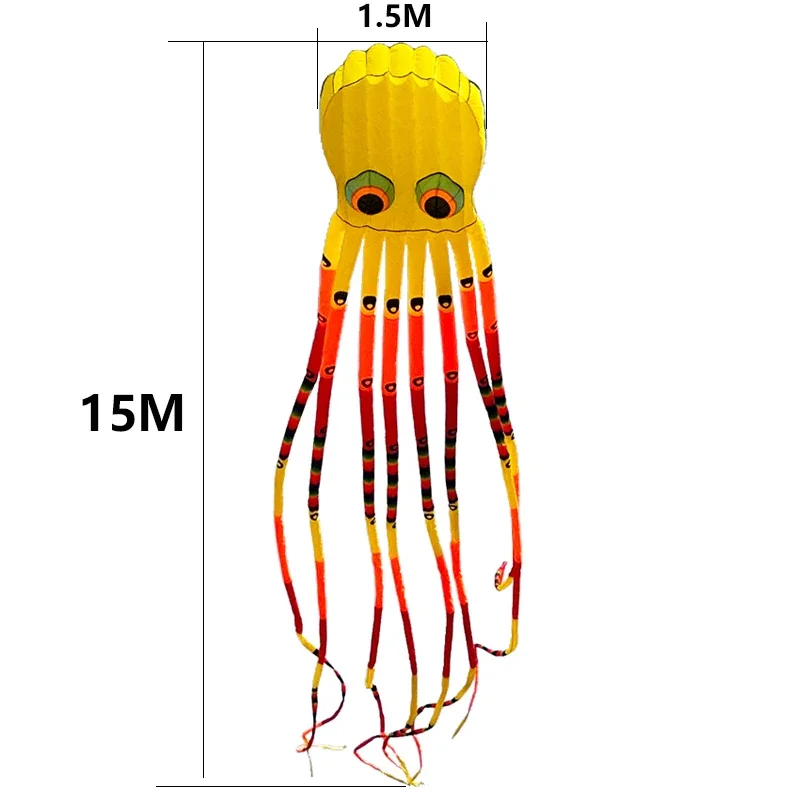 Gratis Verzending 15M Octopus Kite Stunt Kites Beroep Gigantische Vlieger Opblaasbare Grote Parachute Kleurrijke Vliegers