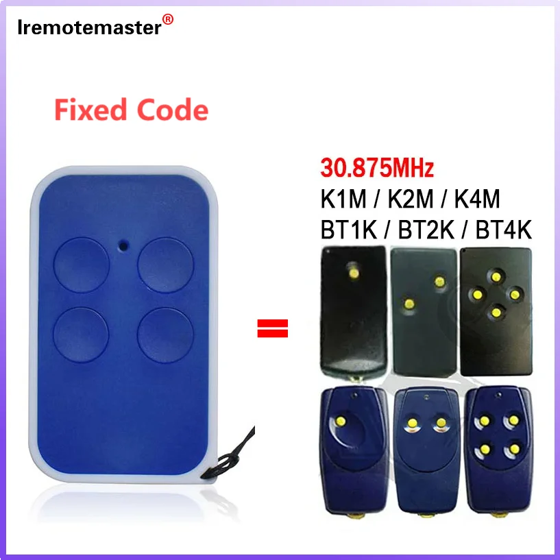 For 30.875MHz K1M K2M K4M BT1K BT2K BT4K Garage Door Remote Control Gate Opener 30.875MHz Fixed Code