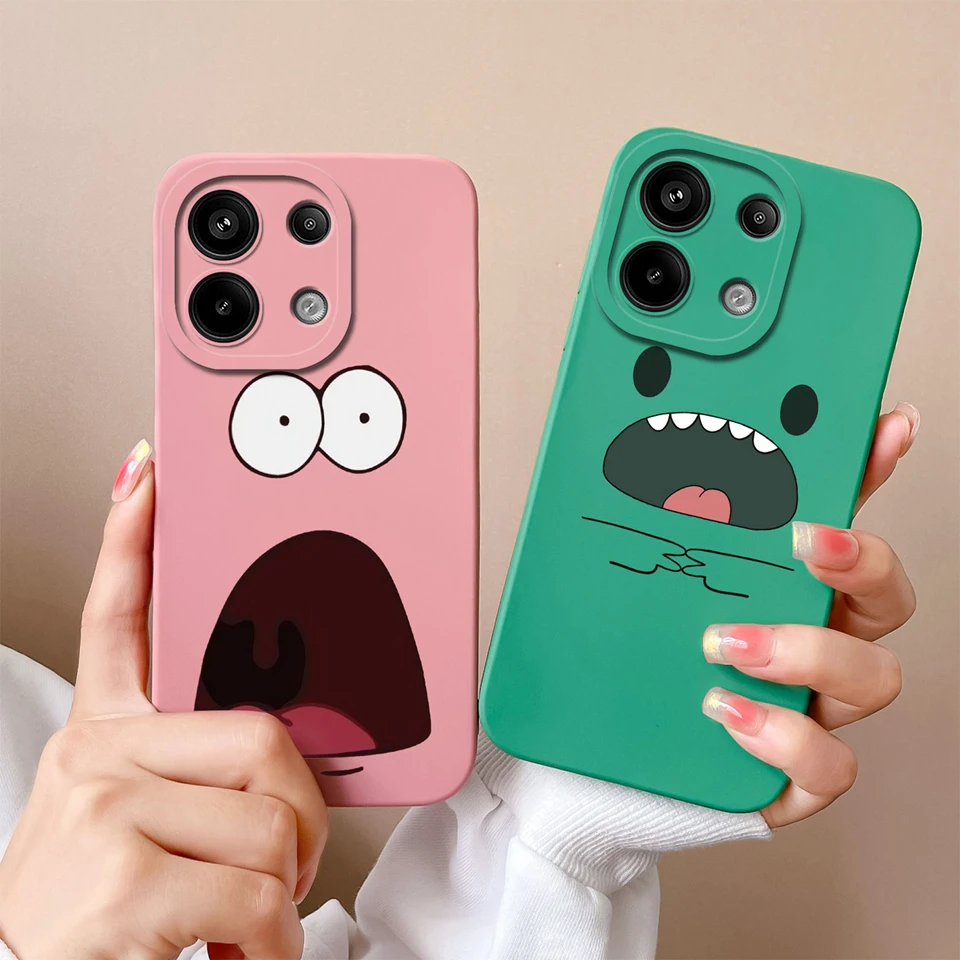 For Xiaomi Redmi Note 13 4G Case Cute Expression Liquid Antifouling Shockproof Phone Cover For Xiaomi Note13 Redmi Note13 Funda