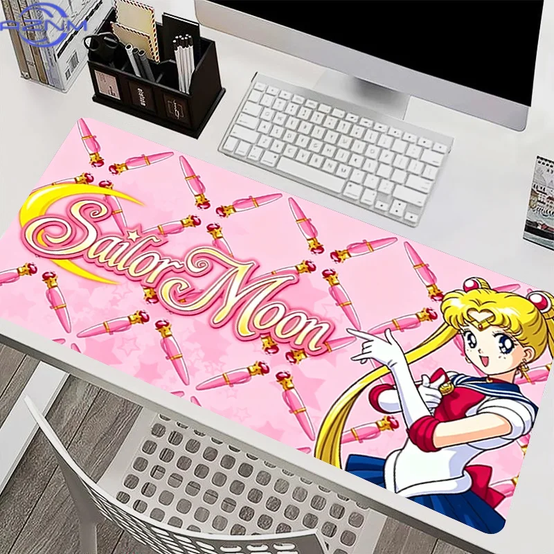 Gaming Mouse Pad Laptop HD Print Anime Mouse Mat kawaii Keyboard Pad PC Game Rug S-Sailor Moons Office Mousepad Pink table mat