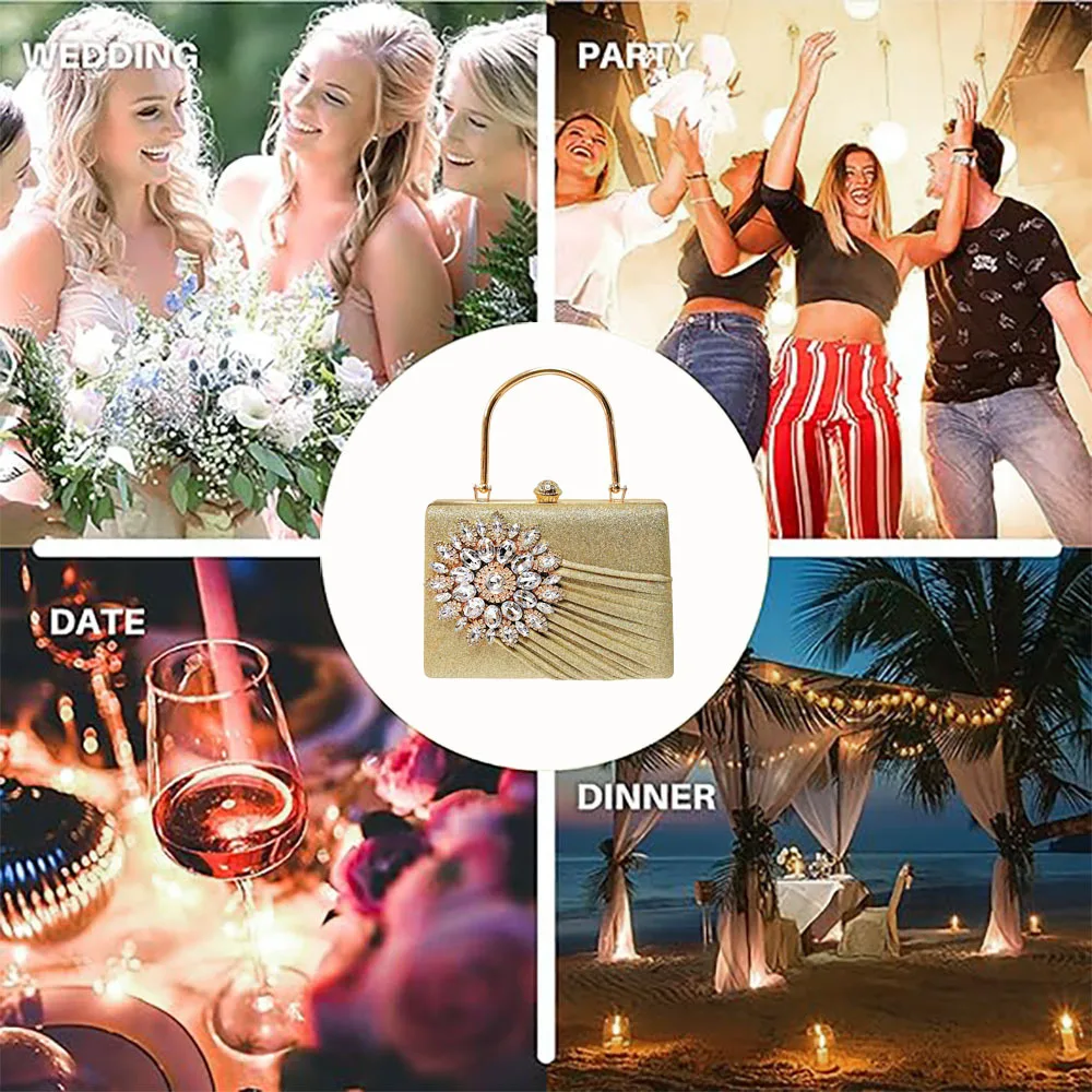 Dinner Bag Niche Diamantbesetzte Handtasche Einzel-Schulter-Umhängetasche Bankett-Abendtasche Mode-Handtasche – Detail 9