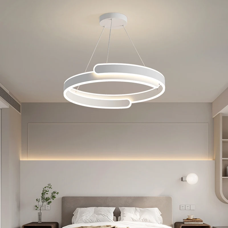 2024 Modern Led Chandelier Home Lighting Brushed Large Rings Ceiling Mounted Chandelier Lighting Hanging Lamp Lighting Decor