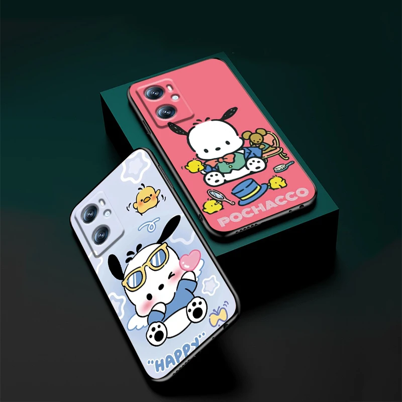 Pacha Dog Cute Cartoon For OPPO Find X6 X5 X3 A54S A5 A94 A16 A53S A57 A74 A72 A98 A78 A96 A9 5G Black Cover Phone Case