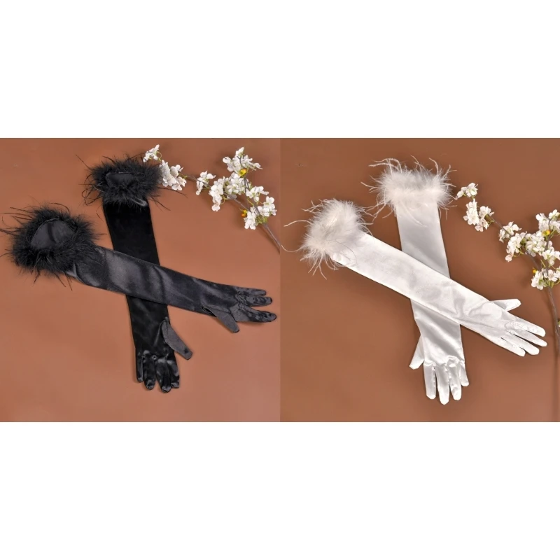 Evening Dress Gloves for Women Lady Full Finger White Gloves Proms Gloves Women Gloves 1920s Women Gloves