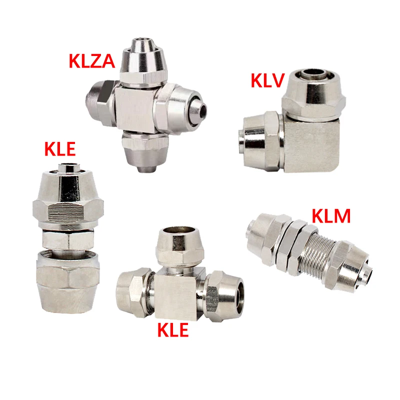 KLV KLE KLZA KLU Copper Plated Nickel Pneumatic Fitting Air Quick Connector For Hose Tube 4 6 8 10 12 14 16MM Fast Connection