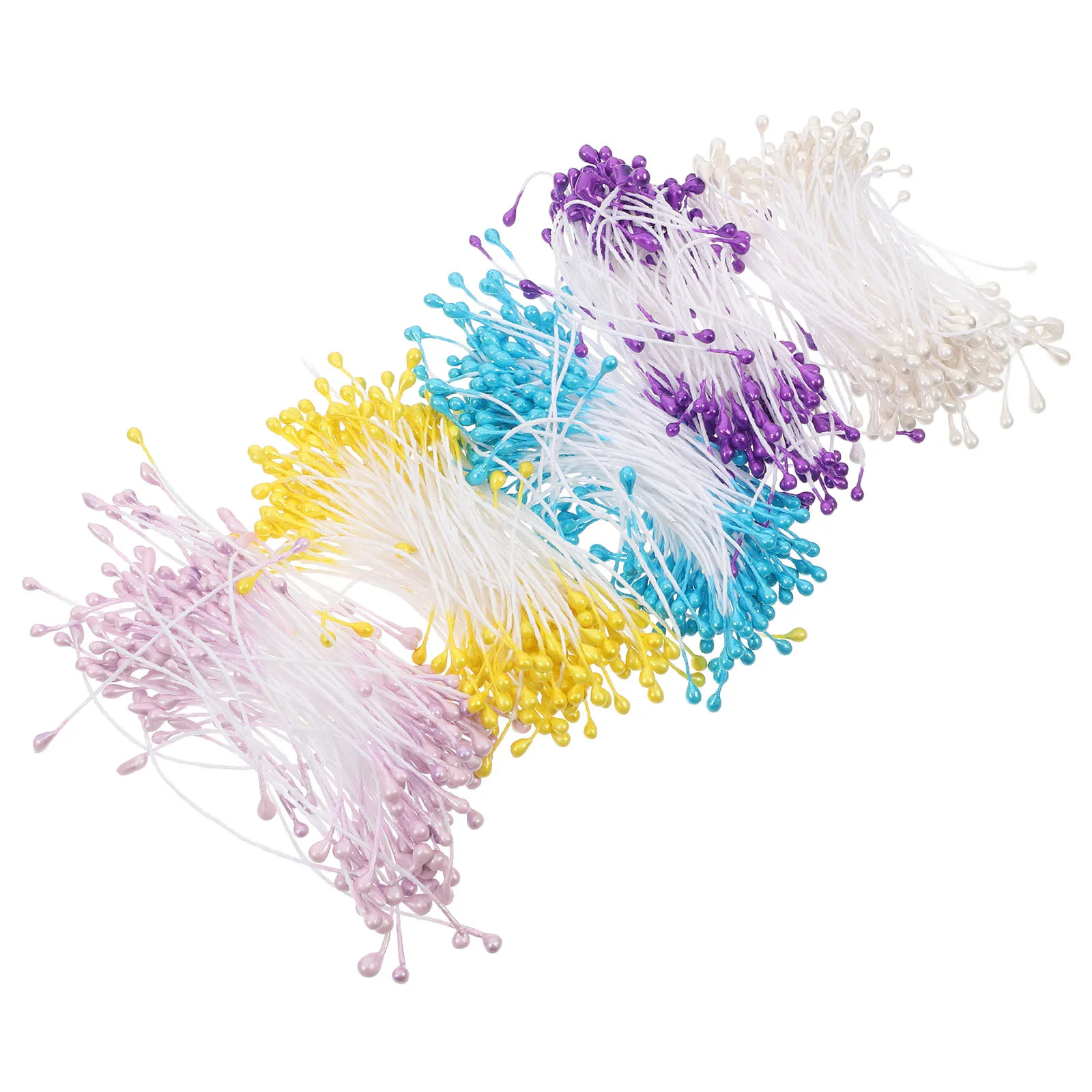 

750 pcs Artificial Floral Stamens Double Headed Flower Making Buds For Diy Crafts Decorations Bulk Pistils Simulation Flower