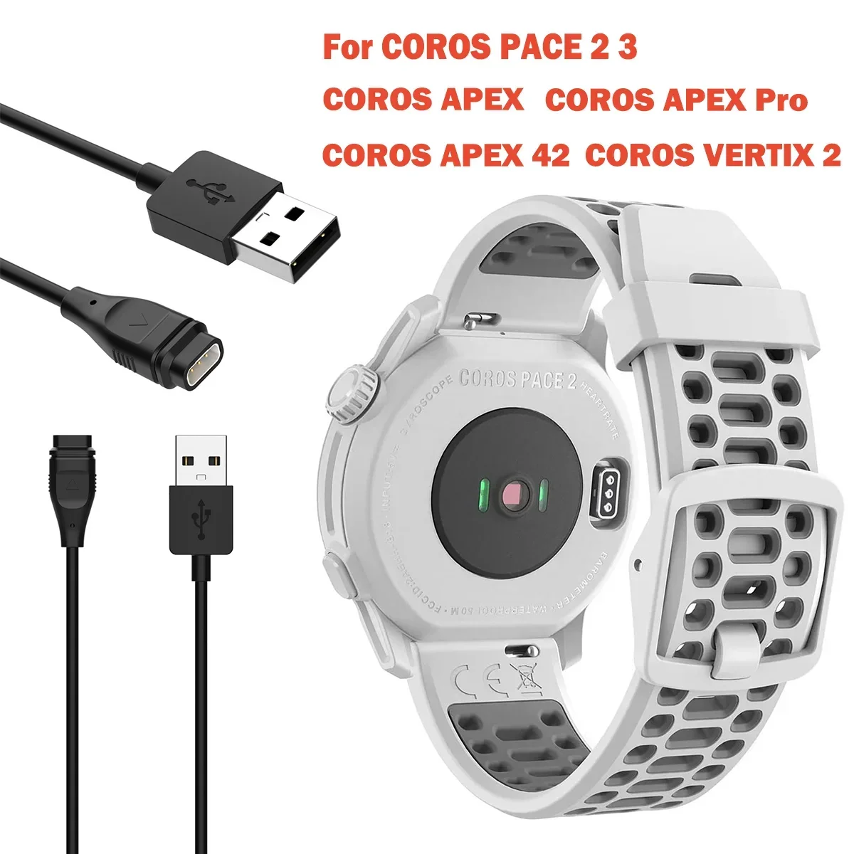 

Charger Cable For COROS PACE 2 3/APEX/APEX pro/APEX 42mm/VERTIX/VERTIX 2 Watch USB Charger 1 meter Charging Cable