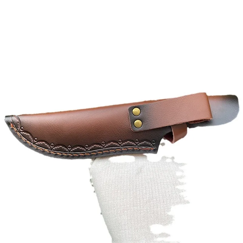 23 CM Fixed Blade Knife Straight Holder Cowhide Scabbard  Knife Cover Leather Sheath Case Hunting Knife Holsters Belt Buckle