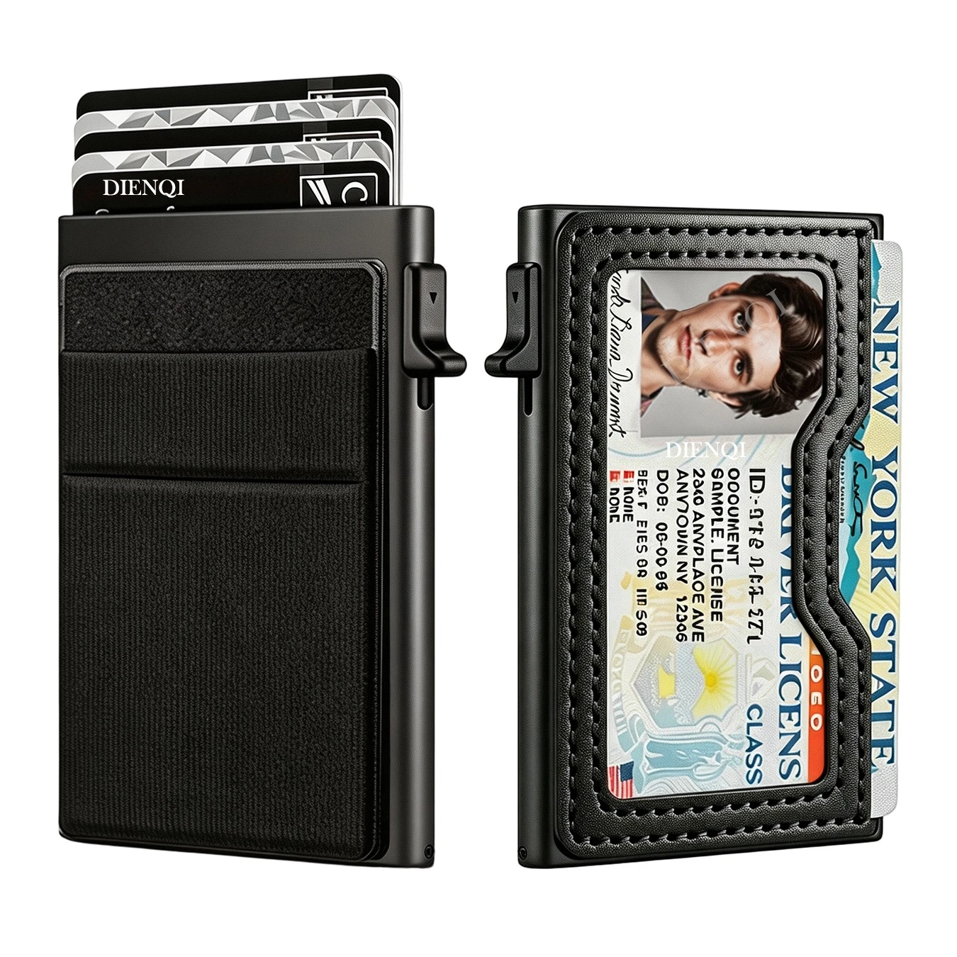 Geldbeutel Kartenetui Geldklammer Schlanker Minimalistischer Pop-Up-Kartenhalter RFID-Smart-Wallets ID-Fenster Mini-Taschen Luxus-Geldbörse Herren