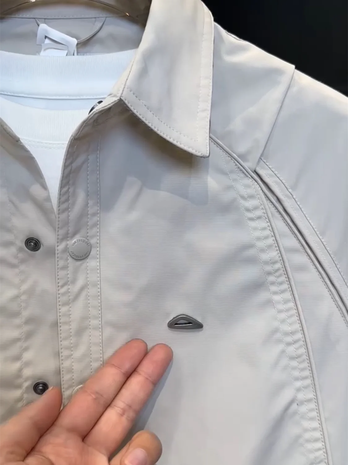 Men's Fashionable Tailored Collar Shirt Jacket Autumn New Style Simple Casual Versatile Coat Standard Fit Polyester Long Sleeve