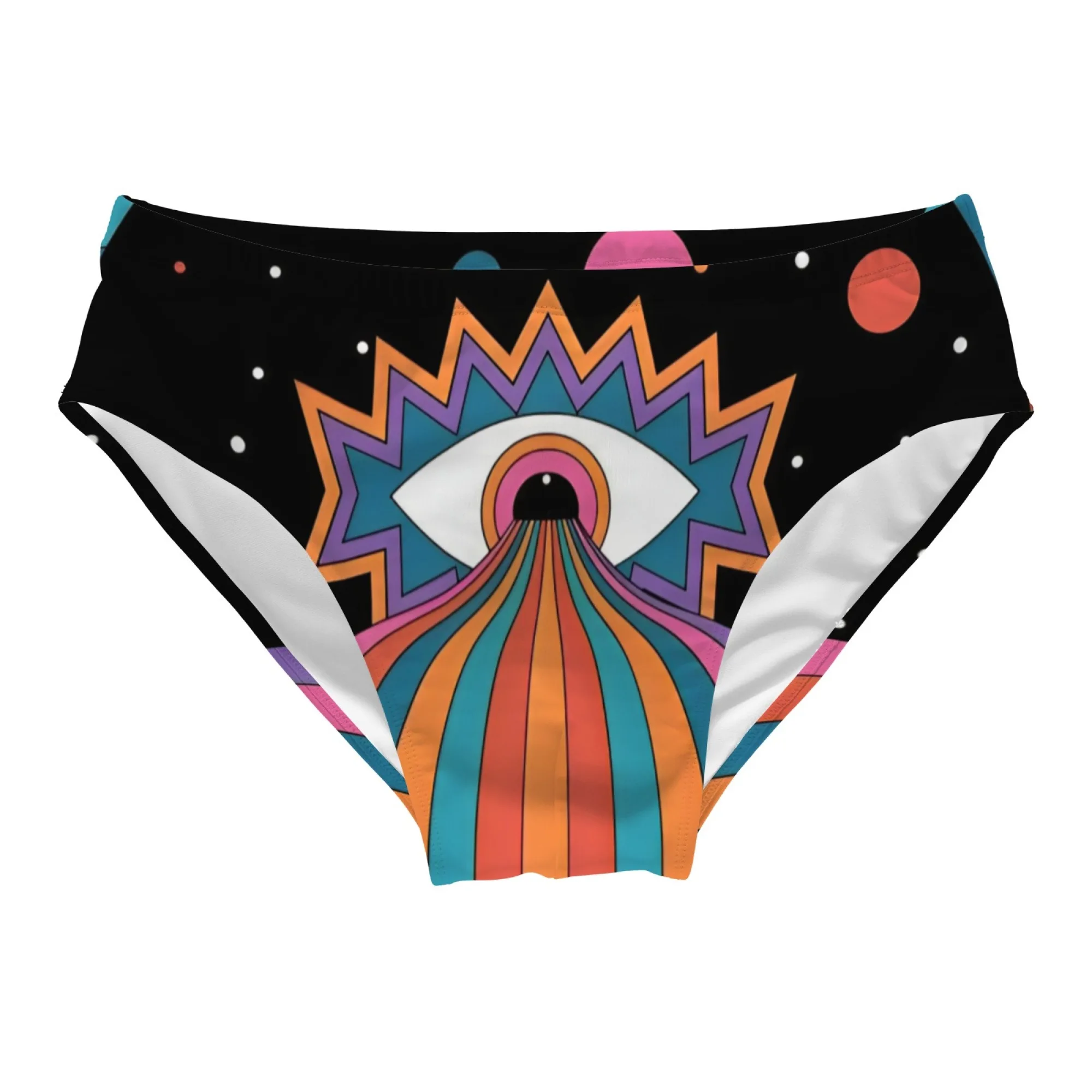 Retro All-know Eye Swim Trunks Lightweight Comfortable Smooth Men's Triangle Swim Trunks Pool Party Beach Vacation Men's Bikinis