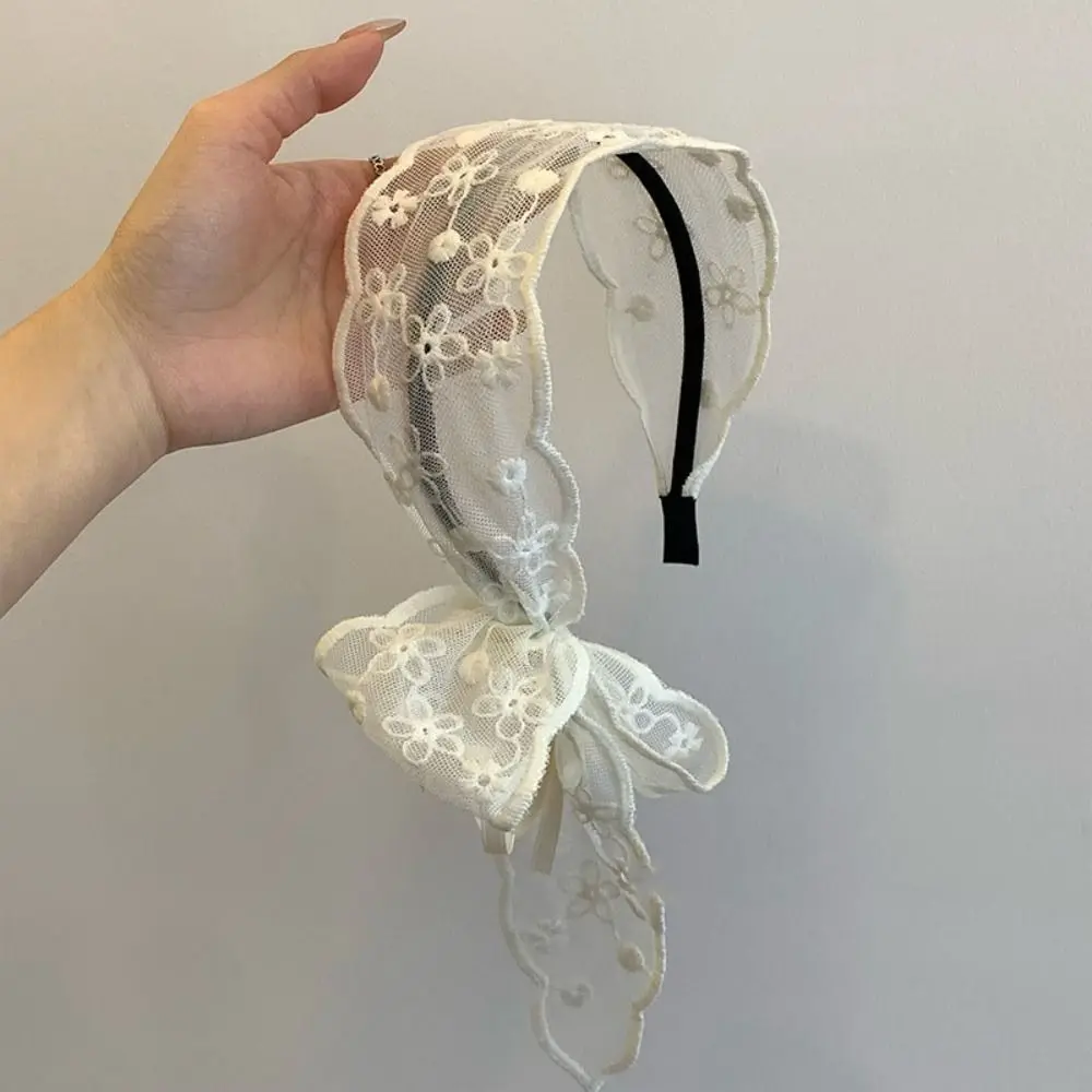 

Sweet Korean Style Lace Hair Band Ribbon Headwear Bow Headband Fairy Hair Accessories Hair Hoop Decoration