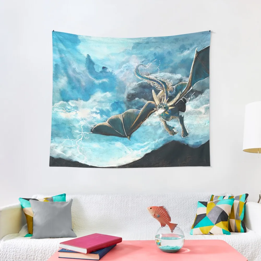 Thunder - Weather Dragon Fantasy Art Tapestry Korean Room Decor Room Decor Wallpaper Bedroom Bedroom Decorations Tapestry