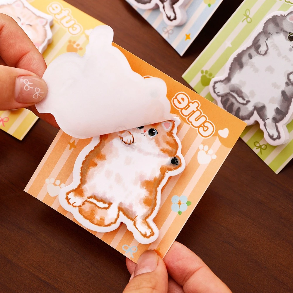 30 pcs Wholesale Cartoon Cat Combination Sticky Notes Ins Aesthetic Cute Girl Hand Account Decor N Times Tear Student Notepad