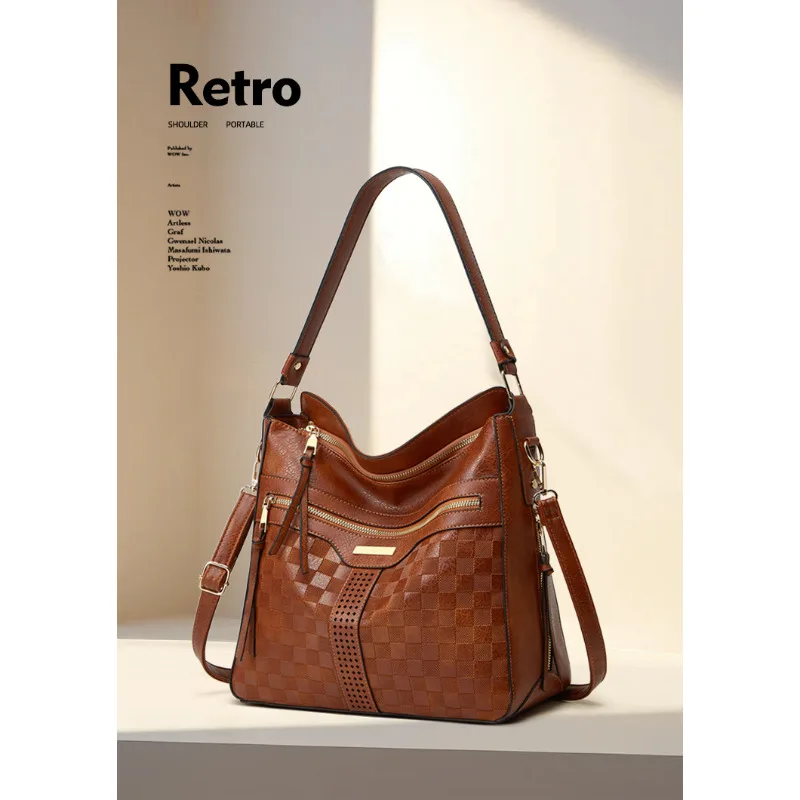 

Vintage Fashion Shoulder Bag – Multi-Pocket, Crossbody Design, Exquisite Details