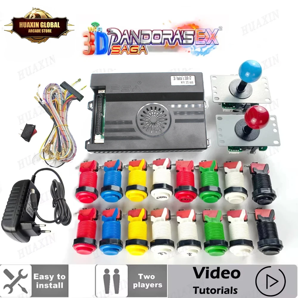 WiFi DIY arcade Happ push button microswitch 5pin Joystick Pandora Saga Box EX 6666 in 1 can 3D game save record tekken Killer