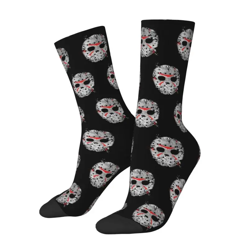 Funny Print Horror Movie Character Killer Socks for Women Men Stretch Summer Autumn Winter Halloween Film Crew Socks