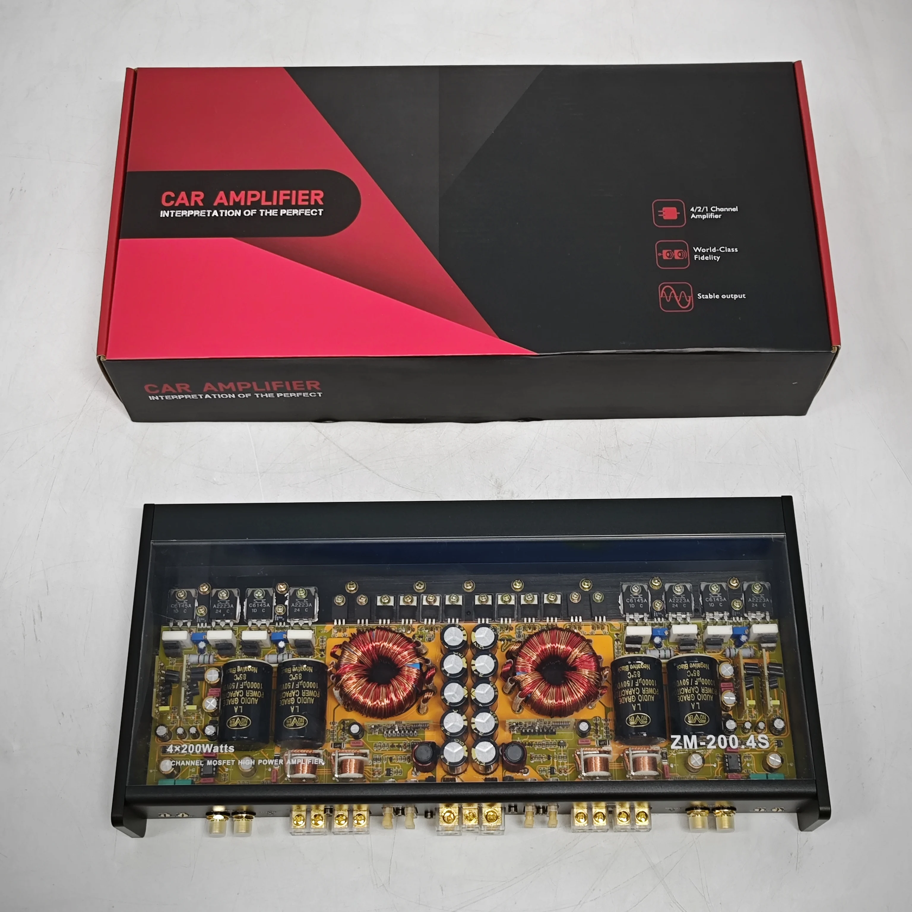 Factory Wholesale Amp 4 Channel AB Car Subwoofer Amplifier For 12V Car Speakers Amplifier RMS 160W 4 Ohm 320W 2 Ohms Aluminum