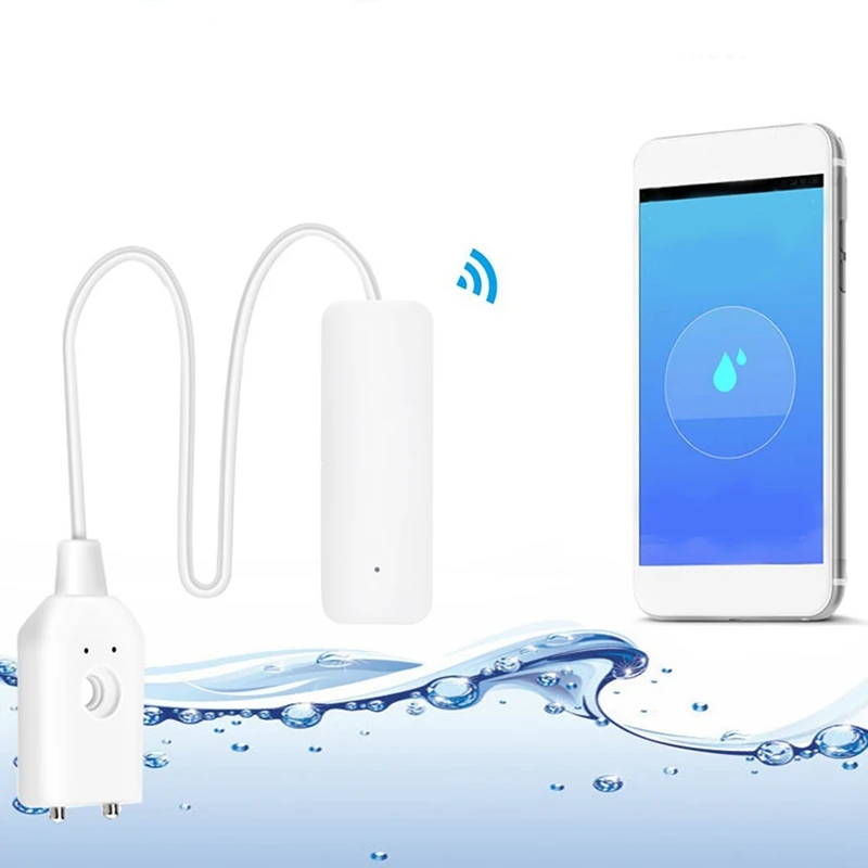 Sensore di allarme dell'acqua rilevatore di perdite d'acqua Wifi avvisi di perdite di inondazione di troppopieno monitoraggio remoto notifiche di perdite