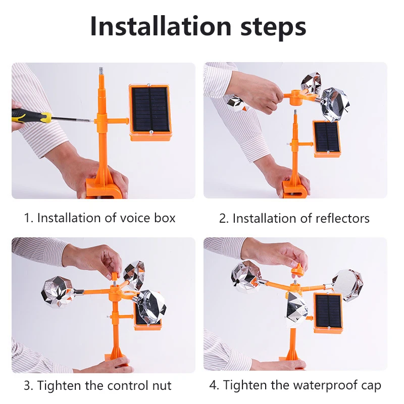 1pcs Wind-driven Harmless 360 Degree Rotation Reflective Anti-Bird Visual Bird Scarer Keep Pigeon Woodpecker Away Bird Repellent