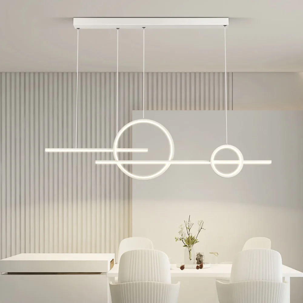 Lampe LED Suspendue au Design Minimaliste Moderne, Luminaire Décoratif d'Nik, Disponible en Noir et Blanc, Idéal pour un Restaurant, un Salon, un Bar ou un Café