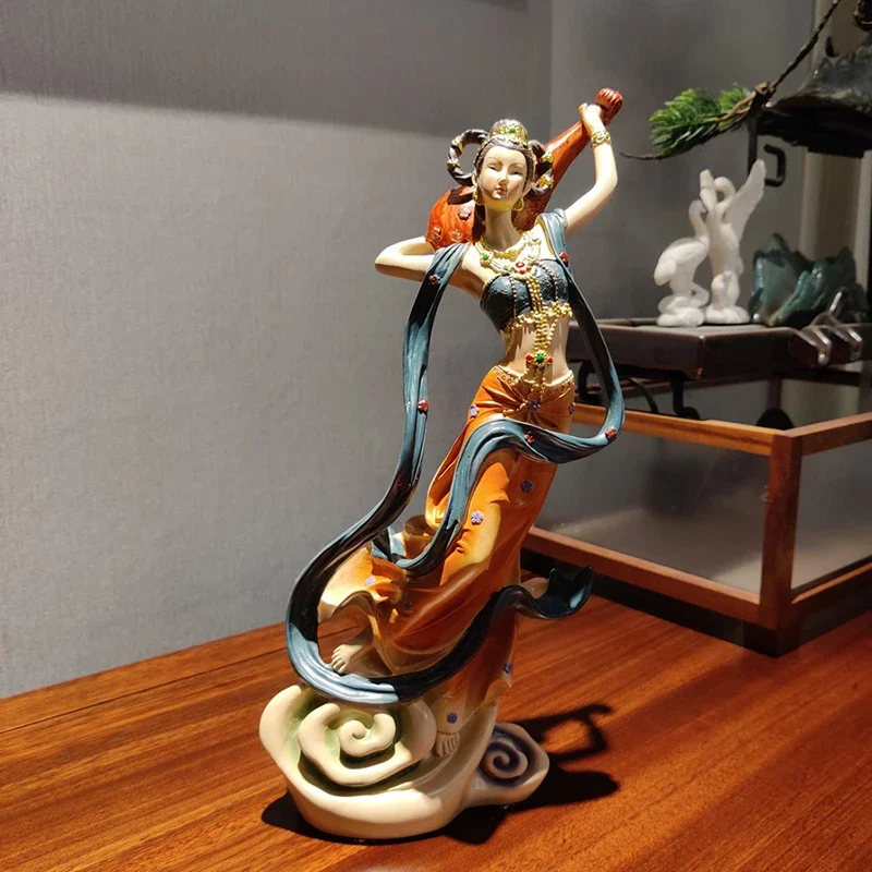 

modern Vintage Figurines aesthetic bedroom Living room Wine cabinet Figurines Dunhuang flying goddess Home Decor estatua FYFM