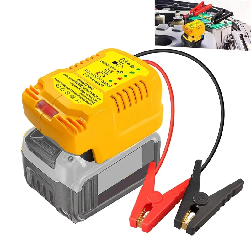 Car Jump Starters Adapter for DeWalt 18V 20V Battery DCB204 DCB206 with 11AWG Jump kit Cable Heavy Duty Automotive Booster Cable