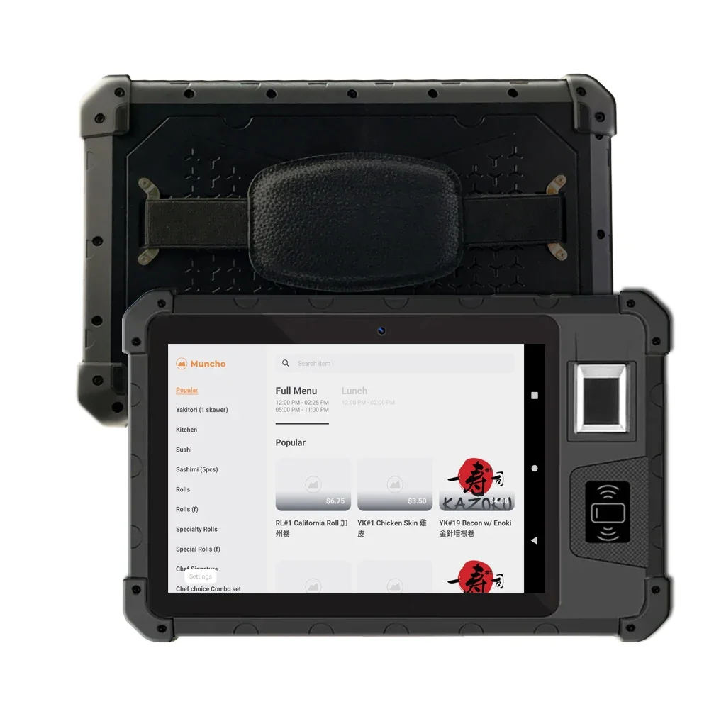 8 Inch Capacitive Screen Intelligent Android Industrial Tablet IP65 4G Lte Rugged Tablet PDA For Restaurant Ordering