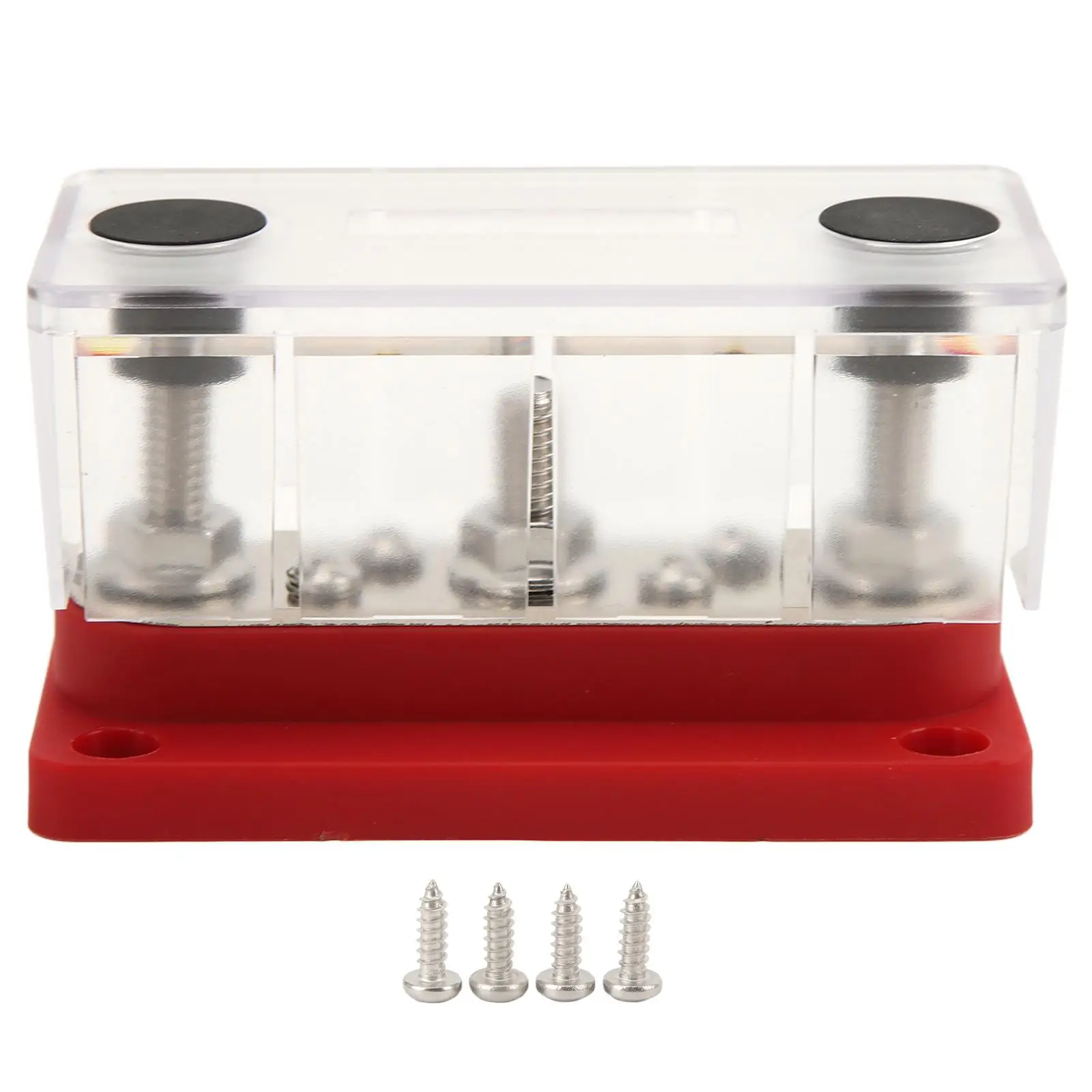 

Busbar Terminal Block M4 Terminal Screw M8 Terminal Stud Battery Junction Block Brass with Cover for cars for boats for trucks