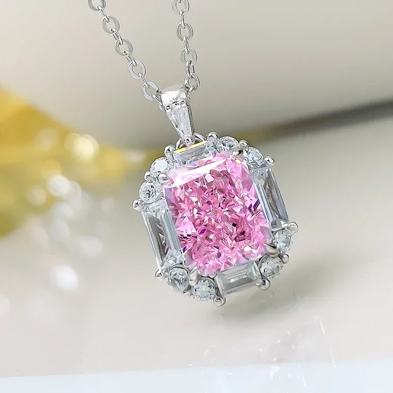 High Quality 4-carat Colored Diamond Ring, Daily Imported High Carbon Diamond 925 Silver Wedding Engagement Jewelry