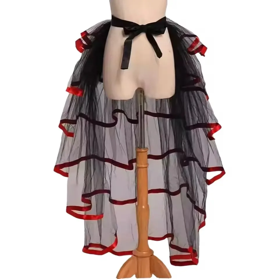 

Тюлевая юбка-пачка в стиле стимпанк для женщин и девочек, средневековая готическая коктейльная клубная юбка с оборками для вечеринки, панк-русалка, верхняя юбка