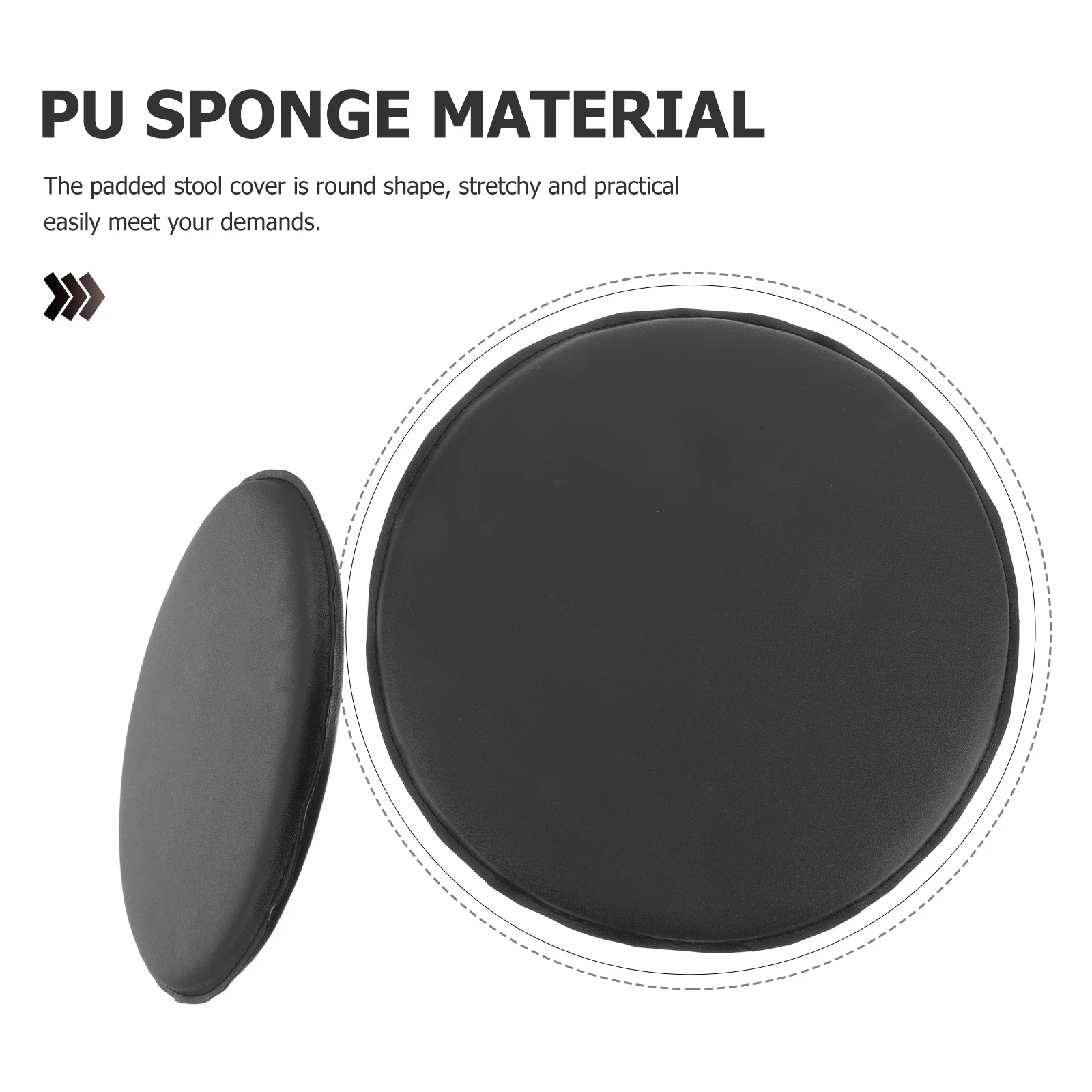 مقعد مستدير من البولي يوريثان بديل وسادة مقاومة للماء لكرسي البار وتناول الطعام وحفلات الزفاف غطاء ناعم وسهل التنظيف #4