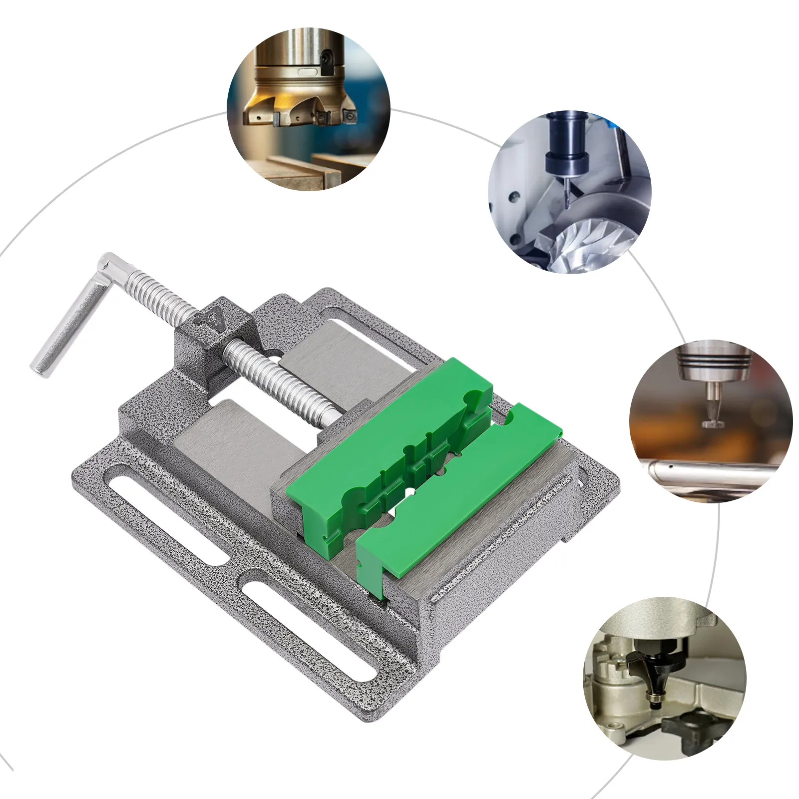 

Высокоточные тиски для сверлильного станка 4 дюйма из чугуна и стали с 2 магнитными подушками, поворотные на 360°, для фрезерного станка ° Вращающийся