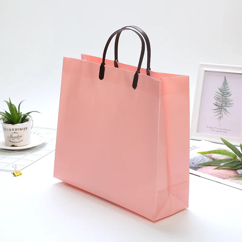 5pcs Thick Large PP Plastic Bags Fashionable and Simple Clothing Shopping Jewelry Packaging Bags Plastic Gift Bag with Handle