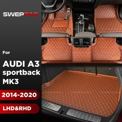 For AUDI A3 Sportback MK3 8V 2014 2015 2016 2017 2018 2019 2020 Car floor mats Car Trunk Mat Carpet Cover Interior Accessories