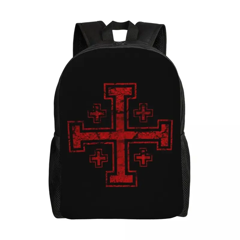 Mochila de viaje personalizada de caballero templario, símbolo de Guerrero Medieval, bolsa de libros para ordenador portátil escolar, sello cruzado de Jesús, bolsas de día para estudiantes