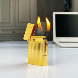 New commemorative edition single and double flame luxury lighter Ping Sound natural paint cigarette smoking butane lighter 16053