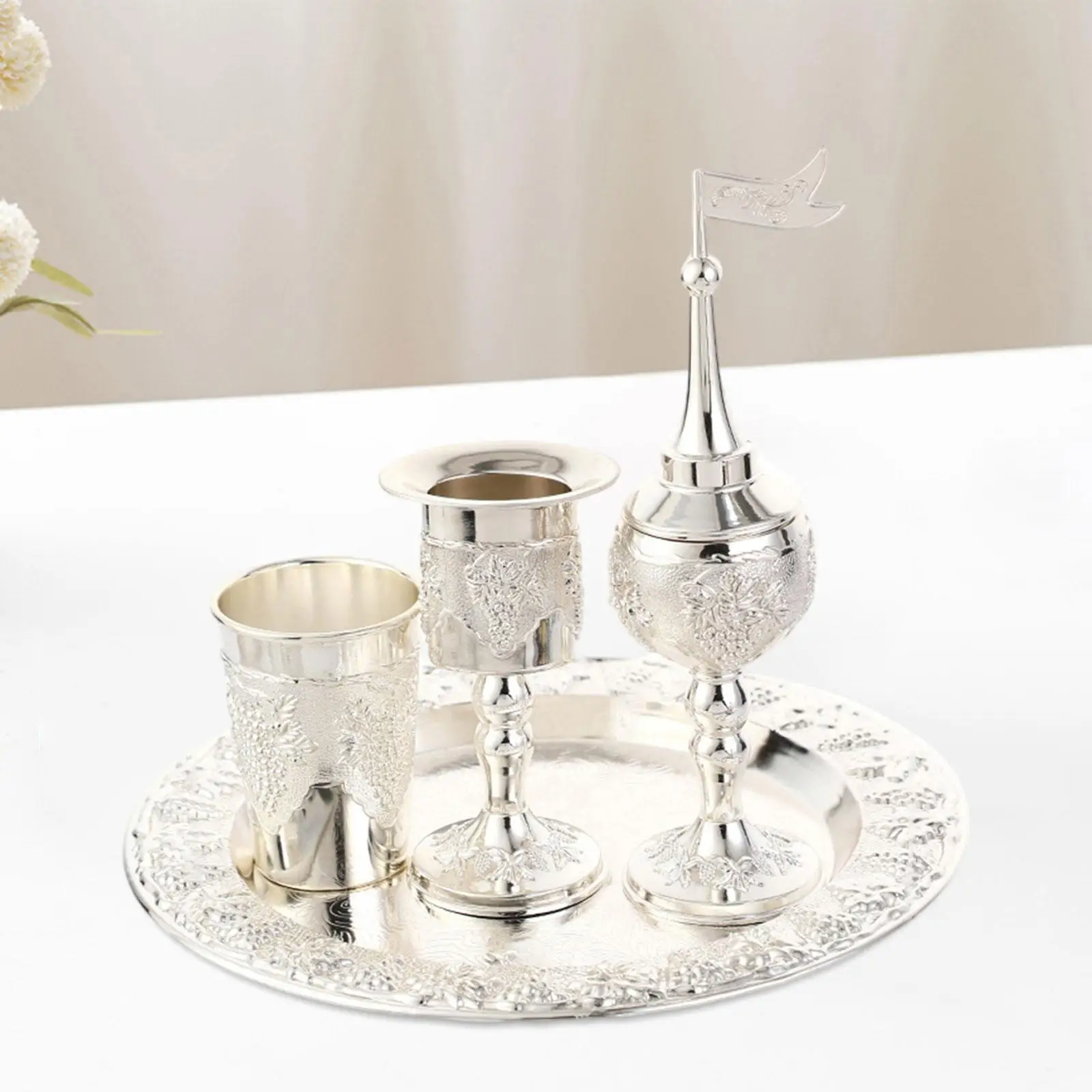 Wine Jug and Cup Set Decanter and Glasses for Bedroom Wedding Dining Table