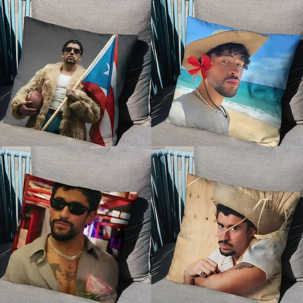 

Nuevayol Baile DtMF Bad Bunny Pillow Case Pillow Case Living Room Sofa Cushion Cover Suitable For Home Bedroom Room Decoration