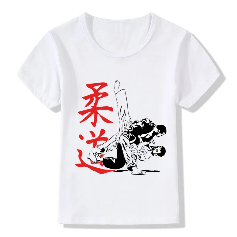 Boy and Girl Evolution Of A Judo Design T-shirts Children Judo Top Tees Baby T Shirt Summer Casual Soft White Short Sleeves