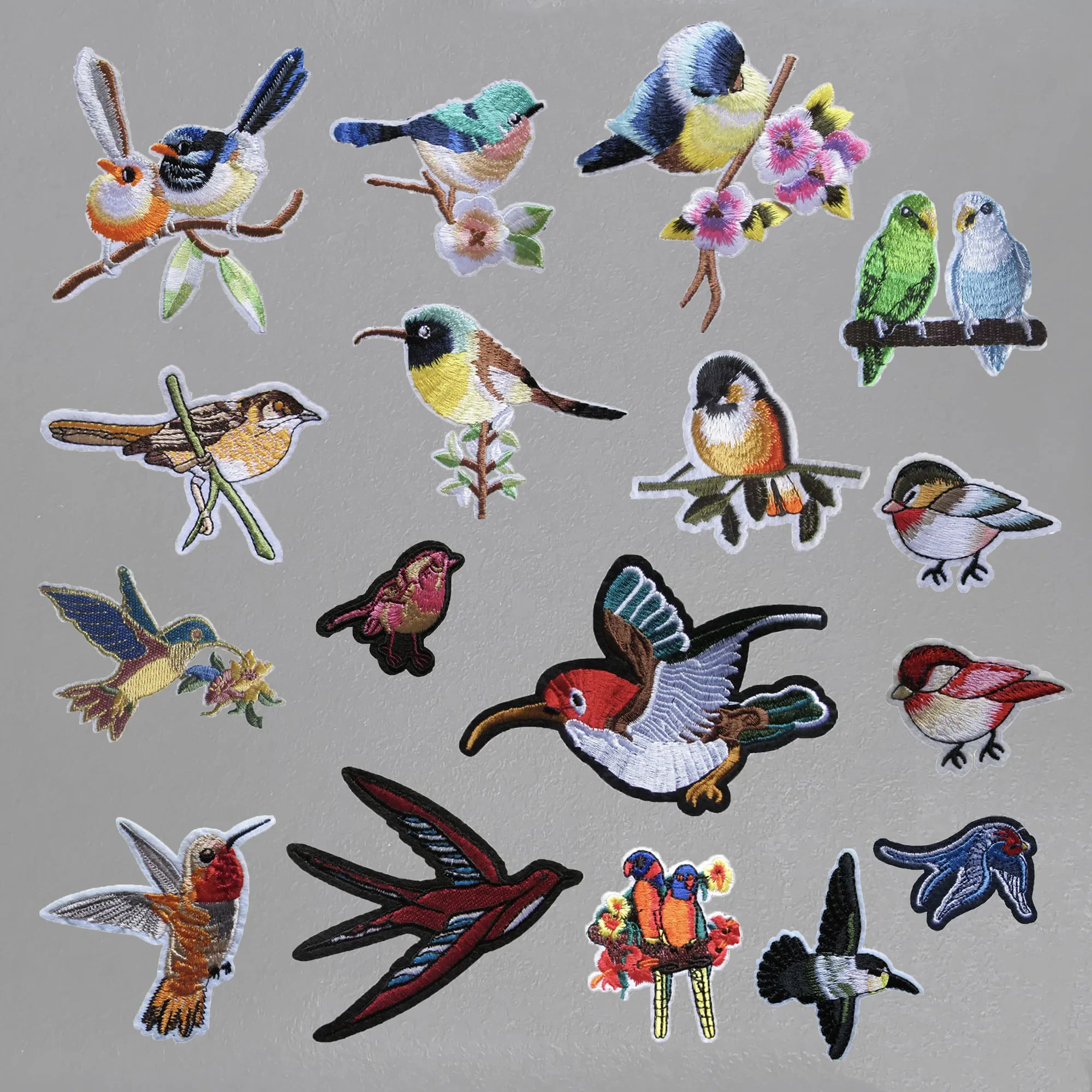 Single sale 1 pcs of Hot-melt adhesive ironing embroidery bird pattern Patch DIY sewing decorative clothing Patch