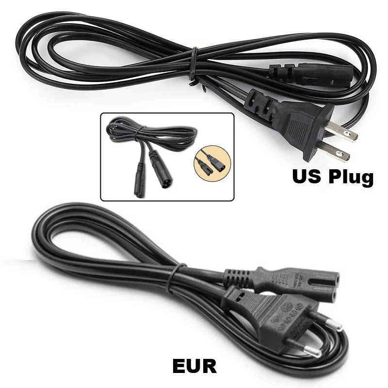 1.5m 2 Pin US/Europe US/EU/UK Plug AC Power Supply C7 Extension Cord Cable Outlet IEC 320 IEC320 C7 For Phone Charger LED Light