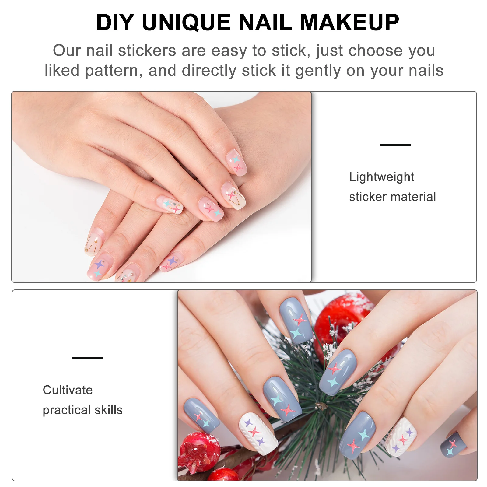 

2Sets Nail Glitter Paillette Nail Art DIY Stickers Shiny 3D Sequins Party Makeup Manicure Glitter Makeup Sequins