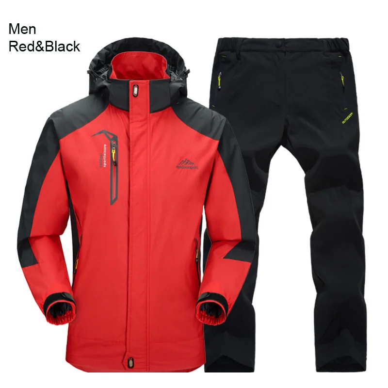 Outdoor Wanderjacken- und Hosensets für Herren Herbst Thermische Wasserdichte Winddichte Kapuzenjacken für Reisen, Bergsteigen und Camping – Detail 14