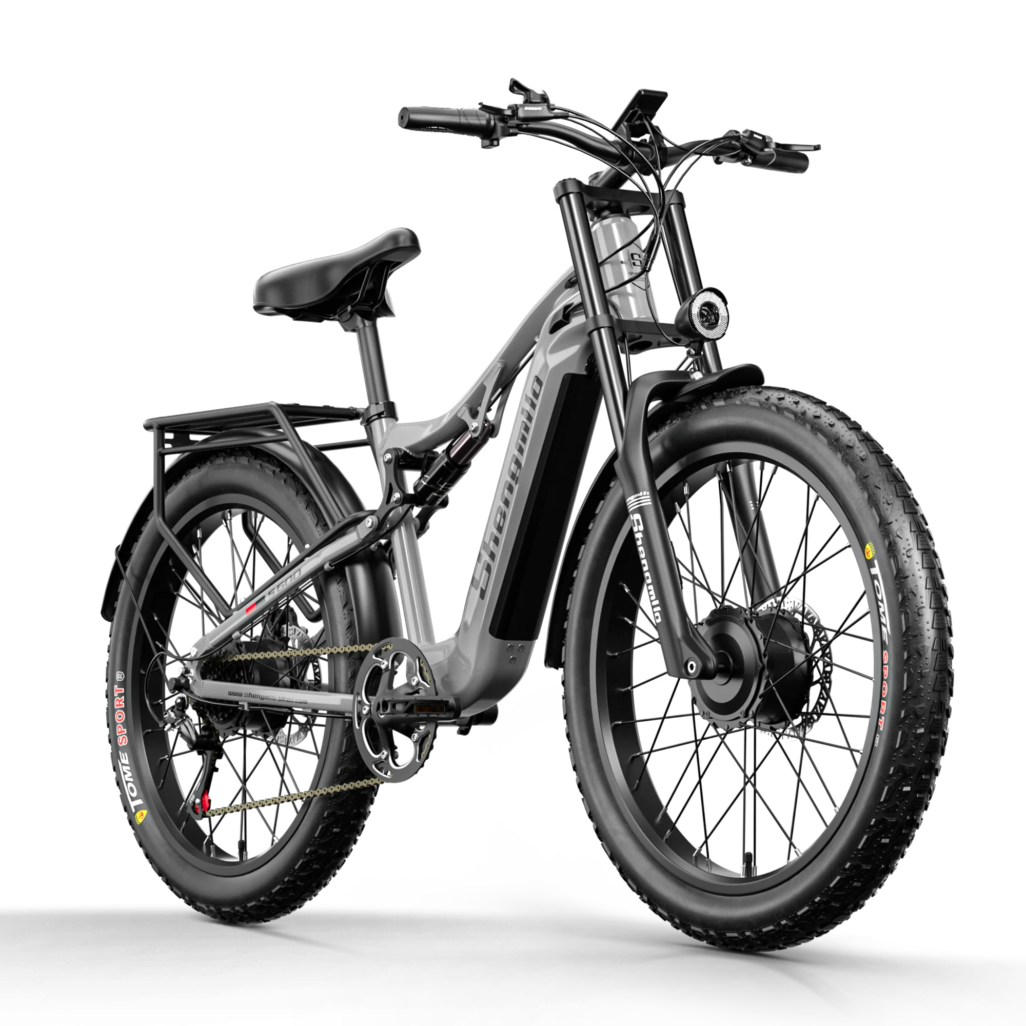 Vélo électrique Shengmilo S600, double moteur 2000W, batterie lithium amovible haute performance 48V17.5AH, frein hydraulique, cadre en alliage d'aluminium, pneus 26 * 3.0 pouces, vitesse maximale 45KM/H, communication urbaine, double fourche SHOULDER et amortisseur arrière, VTT électrique.