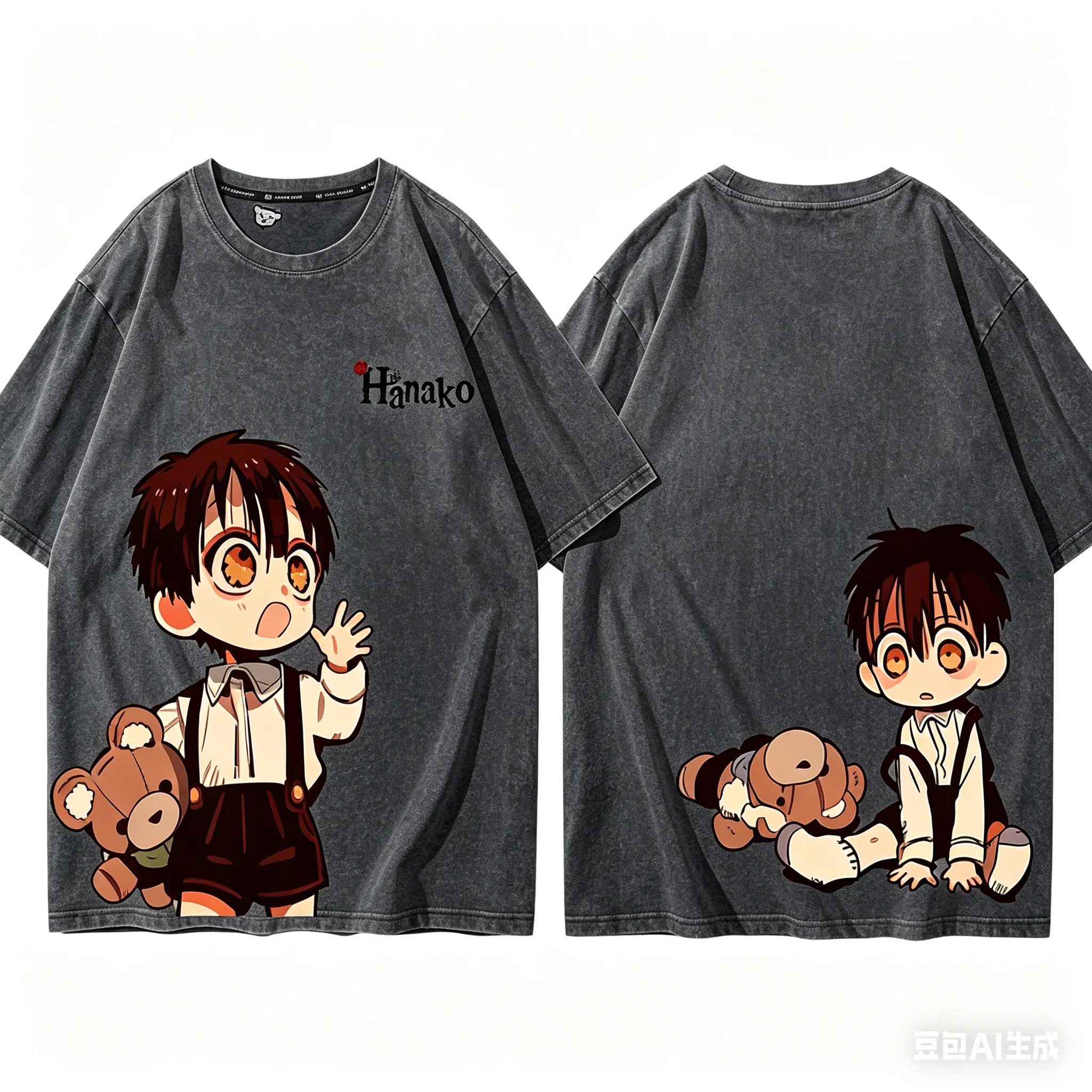 Toilet-Bound Hanako-kun Washed T-shirt personality Clothes Plus Size Unisex New Model Anime T-shirt Year round clothing Vintage