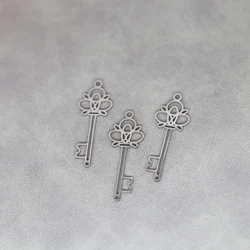 3pcs/Lot Stainless Steel Hollow Out Key Pendant Sun Accessories For Fashion Jewelry Making DIY Handmade Craft