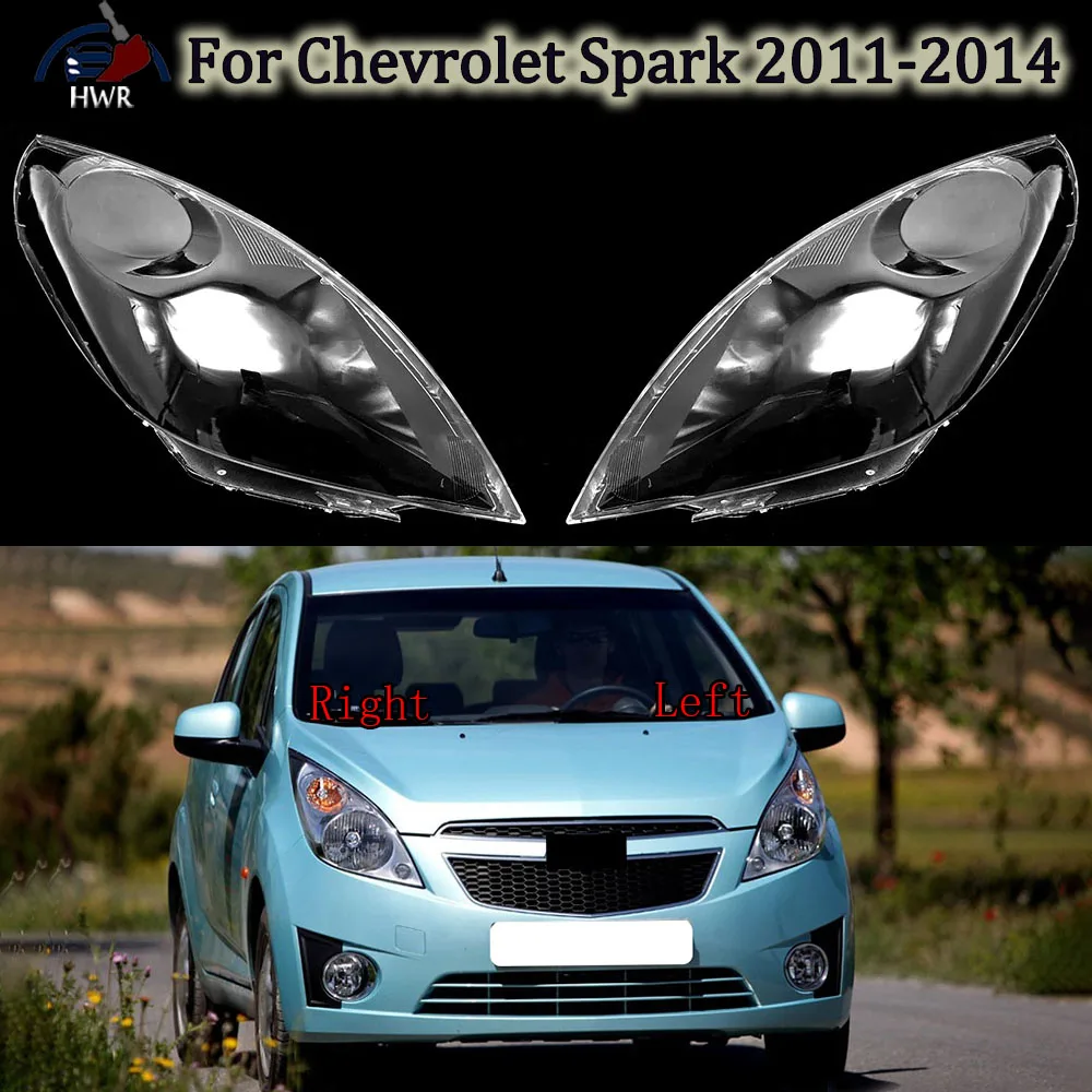 

For Chevrolet Spark 2011 2012 2013 2014 Headlamp Cover Transparent Lamp Shade Shell Lens Plexiglass Replace Original Lampshade