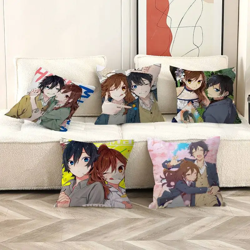 Anime Horimiya Cushion Cover Inches Farmhouse Decor Home Throw Pillow Covers for Couch Decorations