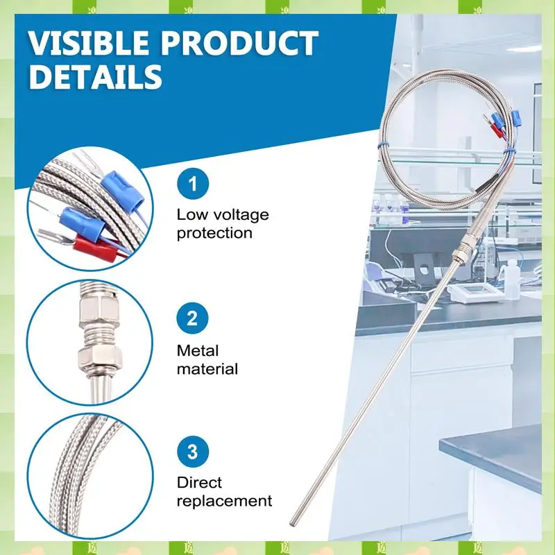 

2025 0-400C PT100 Тип 5 мм х 50 мм Контроллер температуры Зонд термопары 2 метра, 0-400C PT100 Тип 5 мм х 50 мм Температура Co